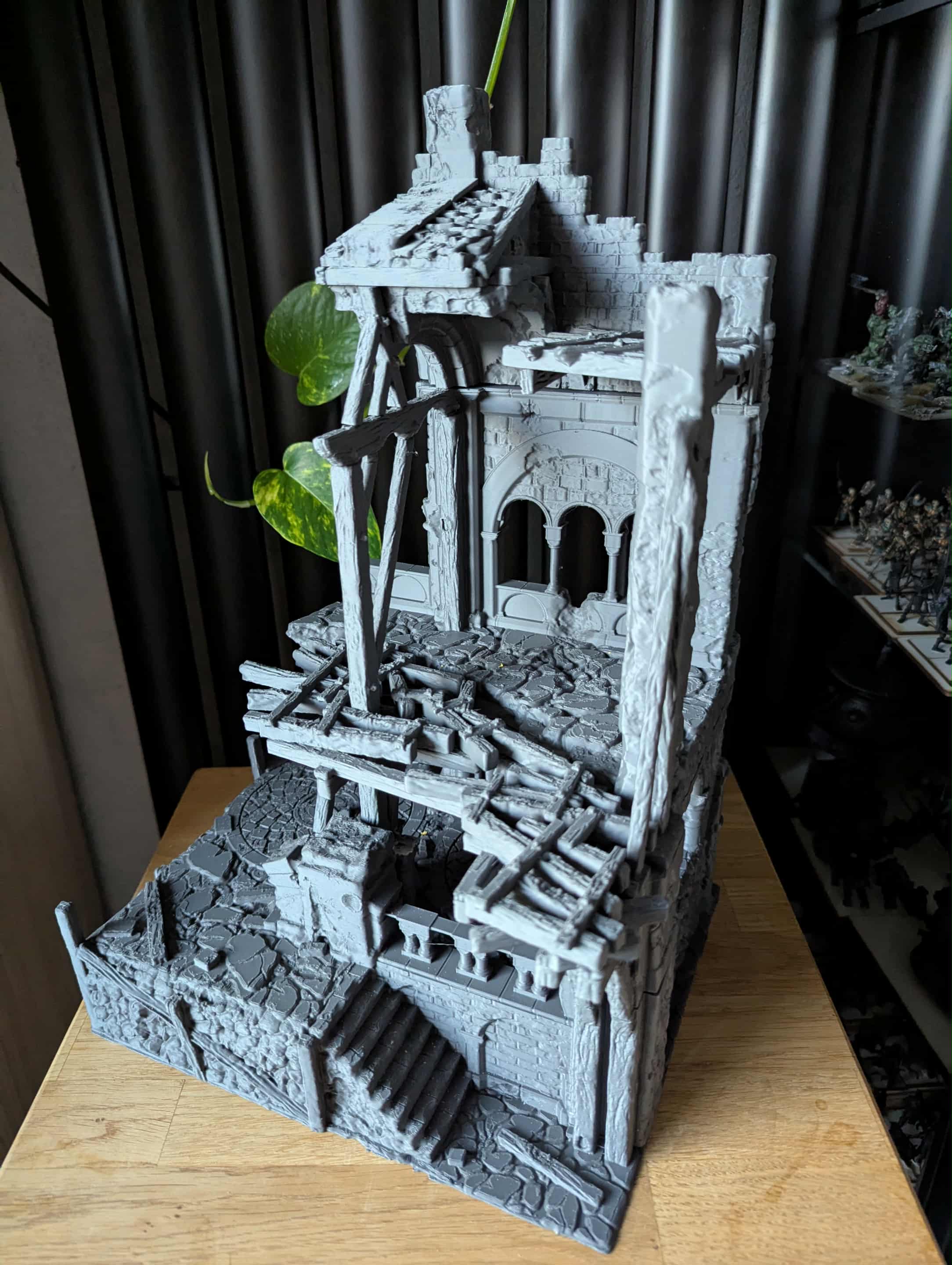 Temple ruins side nave wall 2 by HexBrick - Church, architecture, building, column, decoration, fdm, stone, temple, terrain, wall - Image 5