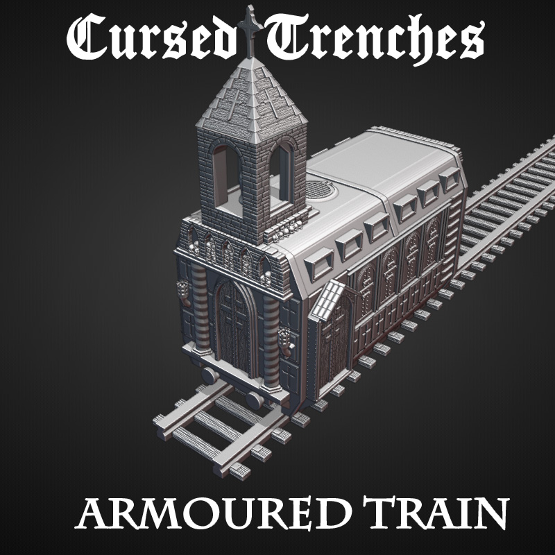 Armoured Train Scenario Pack by Warscape - Crusade, Pylon, Railway, Trench Crusade, armoured, bridge, cursed, gaming, scenery, table, terrain, tower, train, trench, trenchcrusade, trenchcrusadeterrain, wargaming, watch, watchtower - Image 2