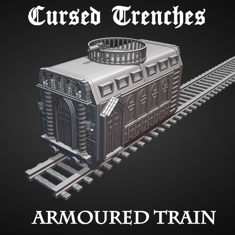 Armoured Train Scenario Pack by Warscape - Crusade, Pylon, Railway, Trench Crusade, armoured, bridge, cursed, gaming, scenery, table, terrain, tower, train, trench, trenchcrusade, trenchcrusadeterrain, wargaming, watch, watchtower - Image 3