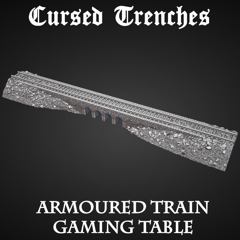 Armoured Train Scenario Pack by Warscape - Crusade, Pylon, Railway, Trench Crusade, armoured, bridge, cursed, gaming, scenery, table, terrain, tower, train, trench, trenchcrusade, trenchcrusadeterrain, wargaming, watch, watchtower - Image 5