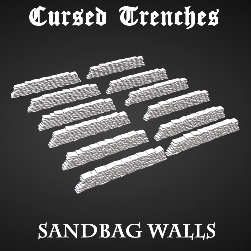 Cursed Trenches: Sandbag Walls by Warscape - Trench Crusade Terrain