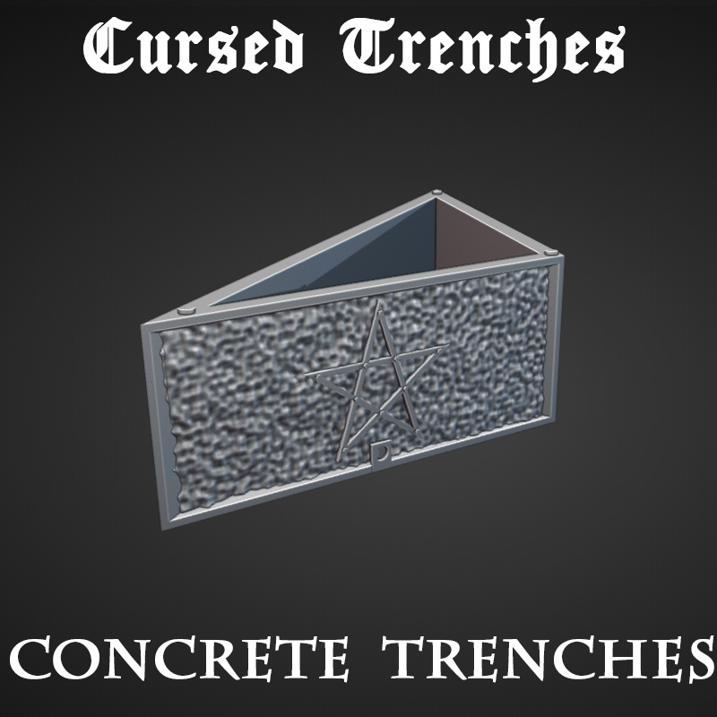 Cursed Trenches: Concrete Trenches by Warscape - Crusade, concrete, gaming, heretic, pentagram, scenery, tabletop, terrain, trench, trenches - Image 3