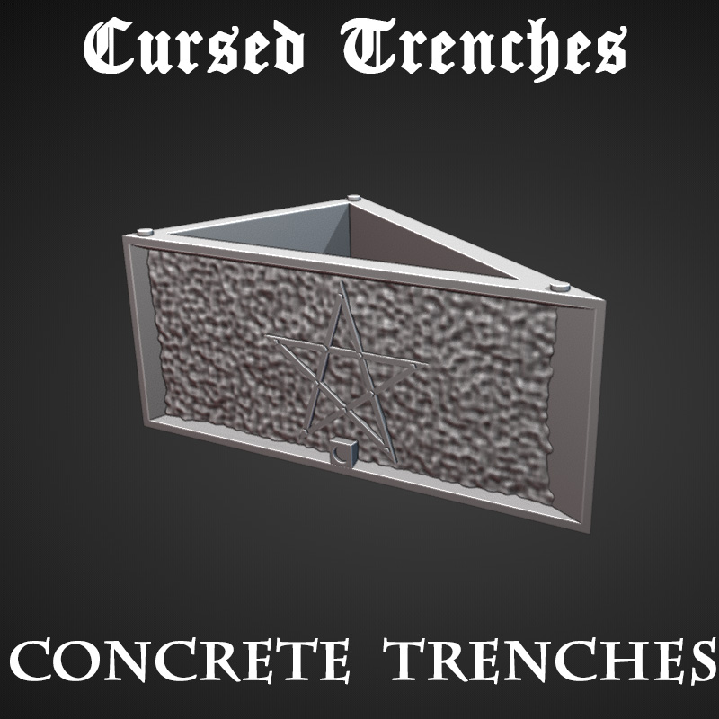 Cursed Trenches: Concrete Trenches by Warscape - Crusade, concrete, gaming, heretic, pentagram, scenery, tabletop, terrain, trench, trenches - Image 5