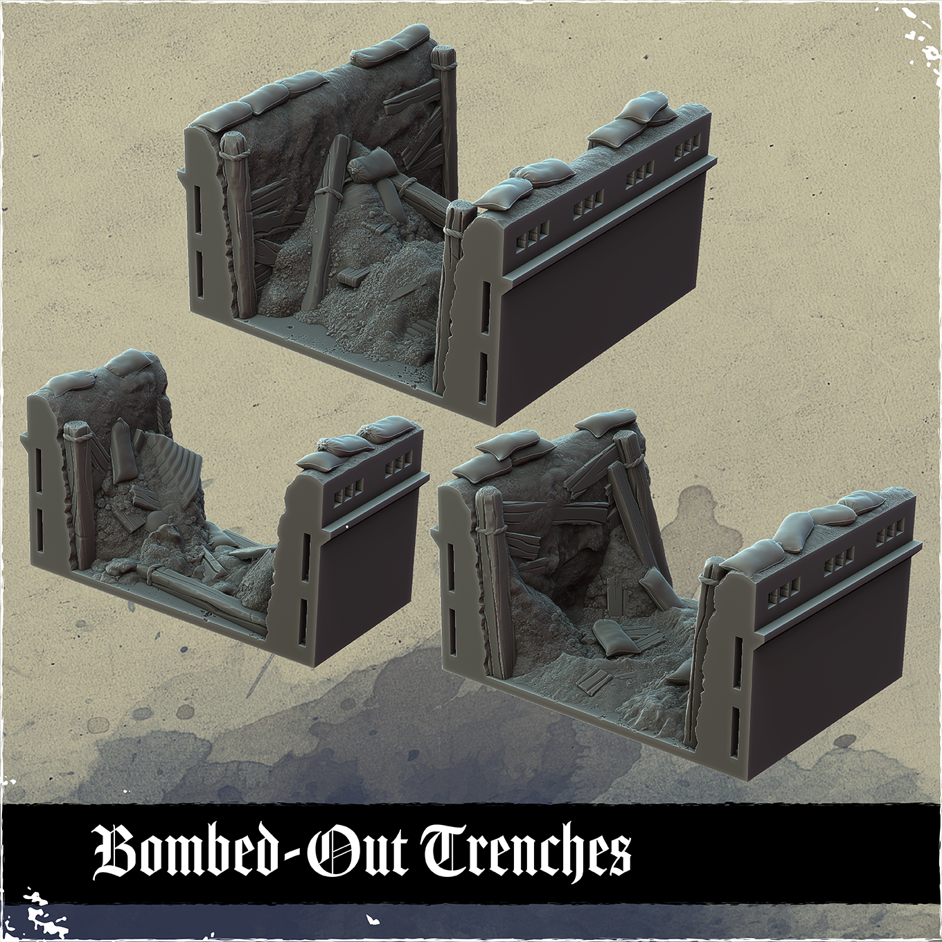 Bombed-Out Trenches by multiverse-store - Trench Crusade Terrain