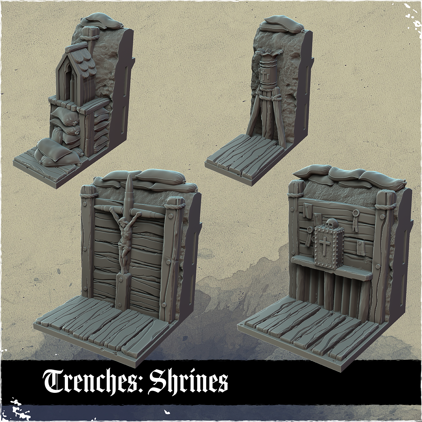Trench Shrines by multiverse-store - Trench Crusade Terrain
