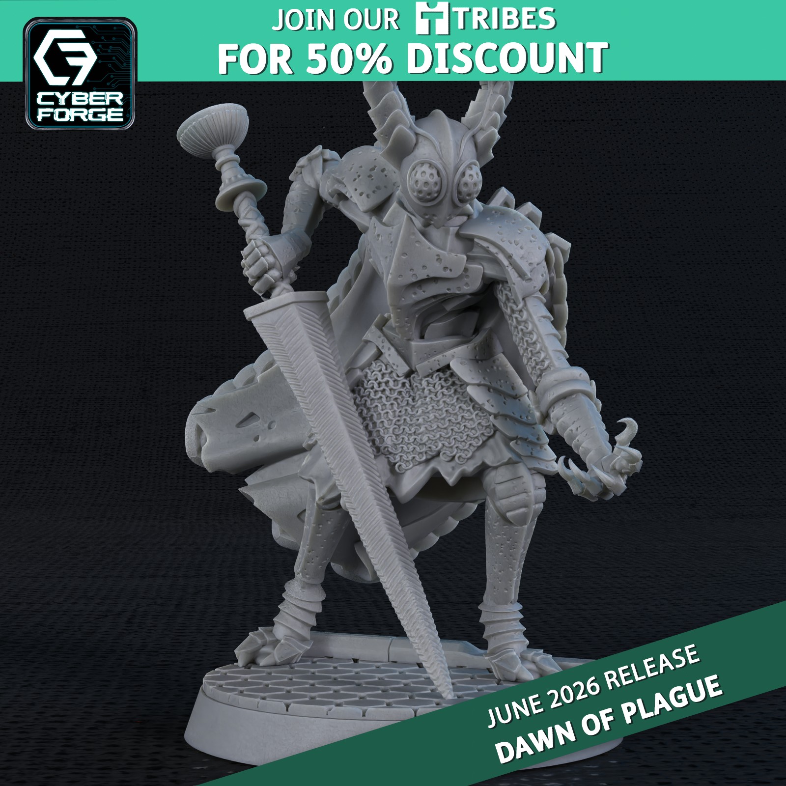 Hollowed Knight - Dawn of Plague by Titan Forge Miniatures, is a proxy for Executor, Plague Knight, in Cult of the Black Grail.