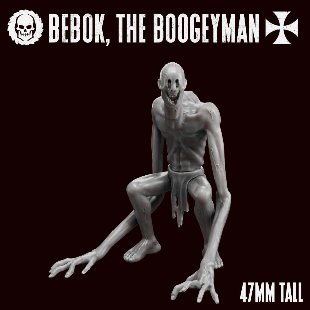 Bebok, the Boogeyman by Traktor Miniatures, is a proxy for Sorcerer, in Court of the Seven Headed Serpent.