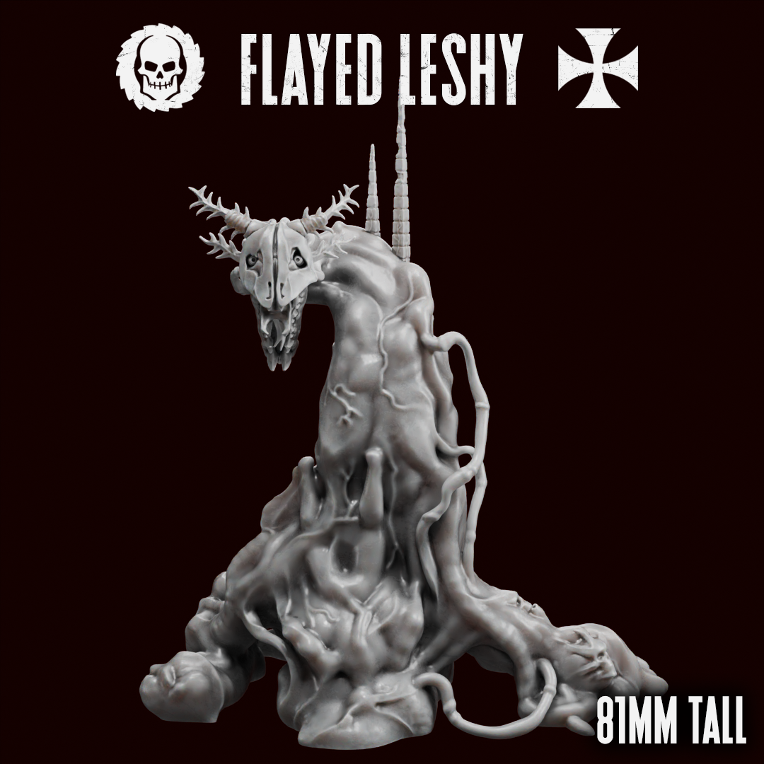 Flayed Leshy by Traktor Miniatures, is a proxy for Desecrated Saint, in Court of the Seven Headed Serpent.