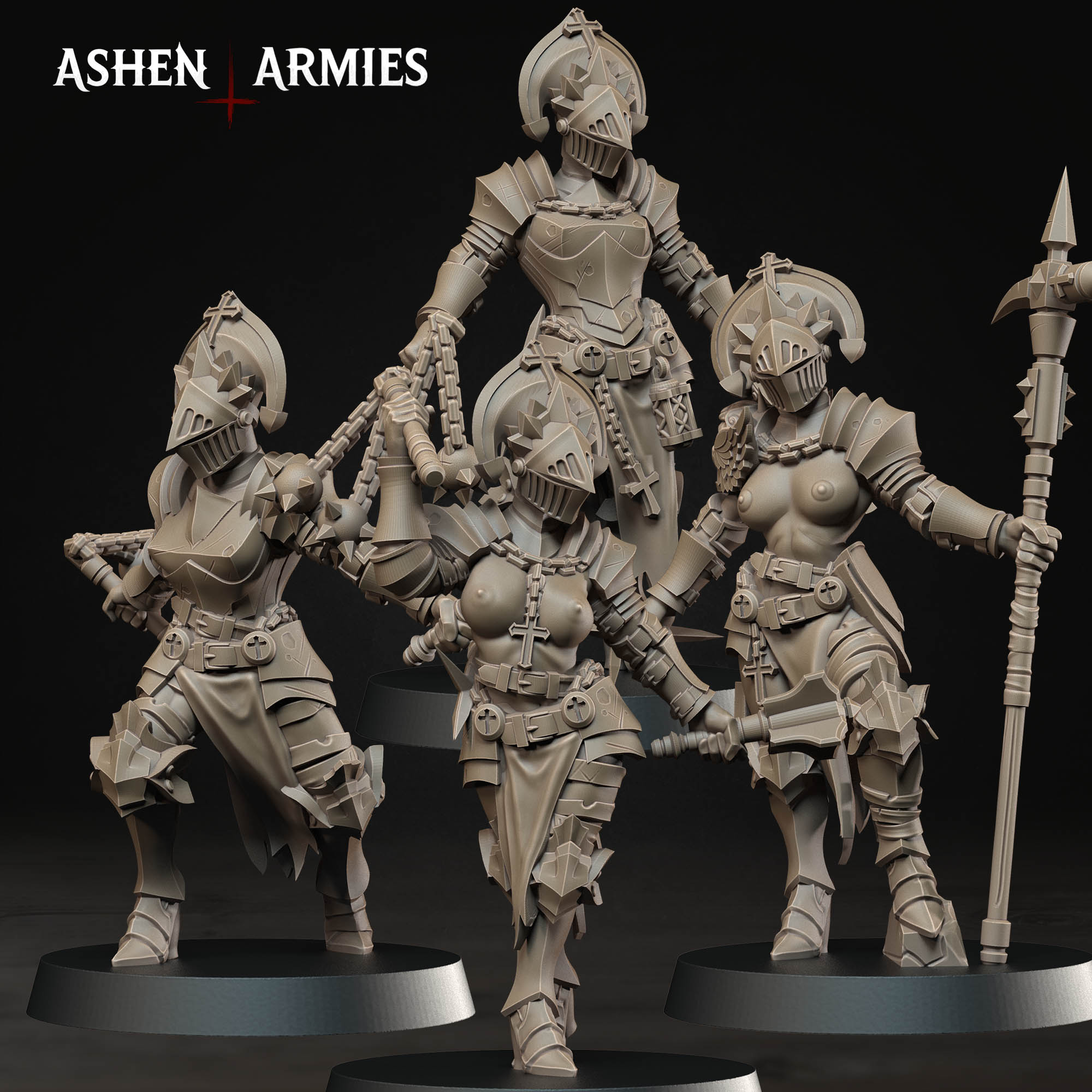 Bleeding Procession - Stigmatic Nuns (4x2 Models) (32 Vers.) by Ashen Armies, is a proxy for Stigmatic Nun, in Trench Pilgrims.