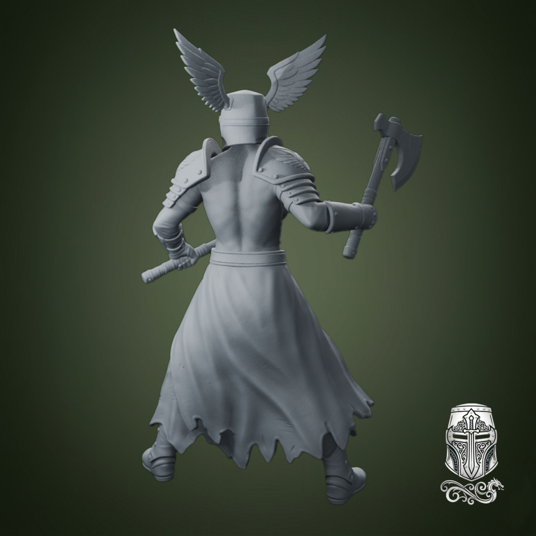 Blind Warrior Nun with Dual Axes – 32mm Grimdark Miniature for Wargames and RPGs by AlbusMiles - Image 2