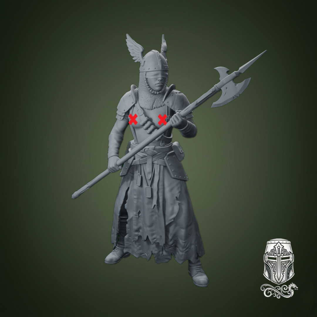 Blind Warrior Nun with Halberd – 32mm Grimdark Miniature for Wargames and RPGs by AlbusMiles - Image 3