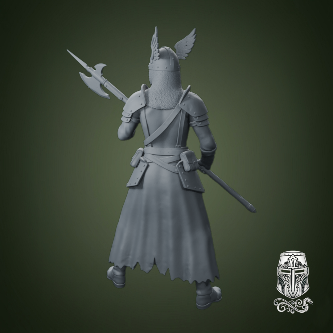 Blind Warrior Nun with Halberd – 32mm Grimdark Miniature for Wargames and RPGs by AlbusMiles - Image 2
