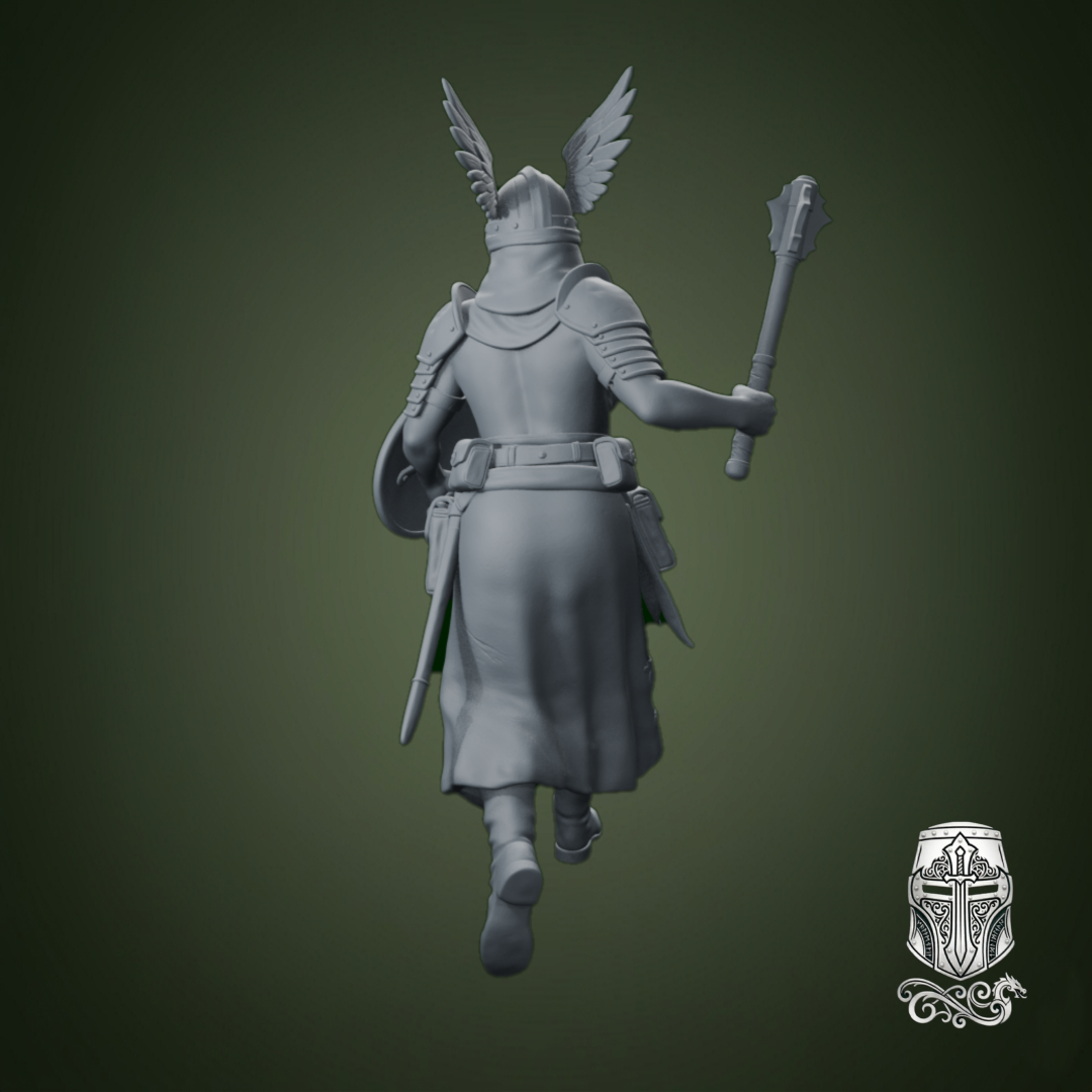 Blind Warrior Nun with Mace and Shield – 32mm Grimdark Miniature for Wargames and RPGs by AlbusMiles - Image 2