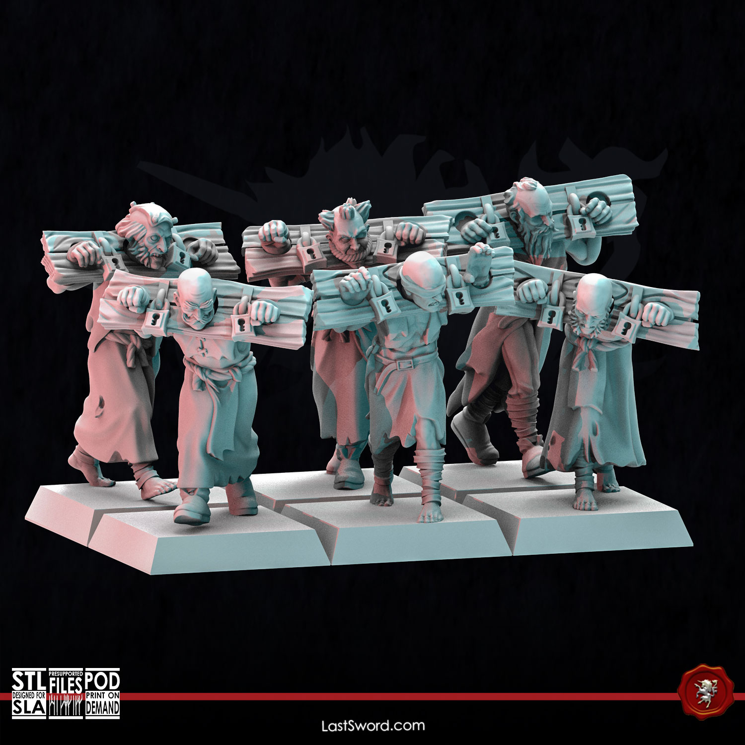 Punished Flagellants | Pre-Supported | 30mm High Kingdom by LastSword Miniatures - Image 2
