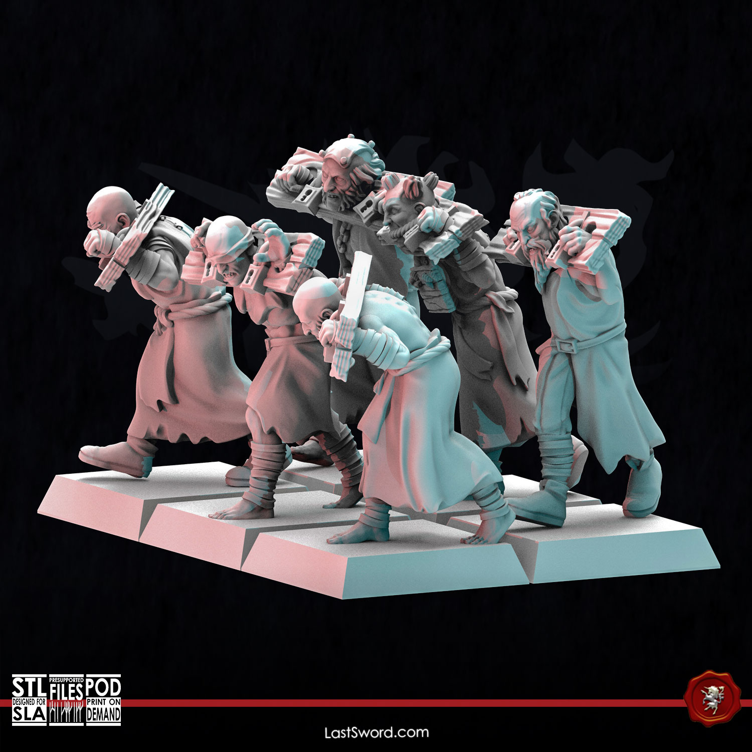 Punished Flagellants | Pre-Supported | 30mm High Kingdom by LastSword Miniatures - Image 3