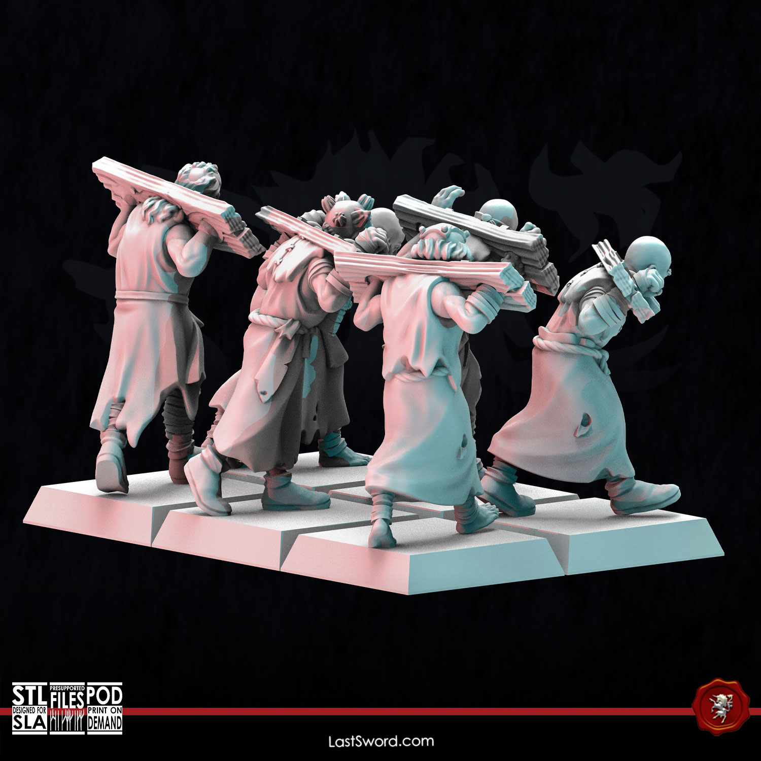 Punished Flagellants | Pre-Supported | 30mm High Kingdom by LastSword Miniatures - Image 4