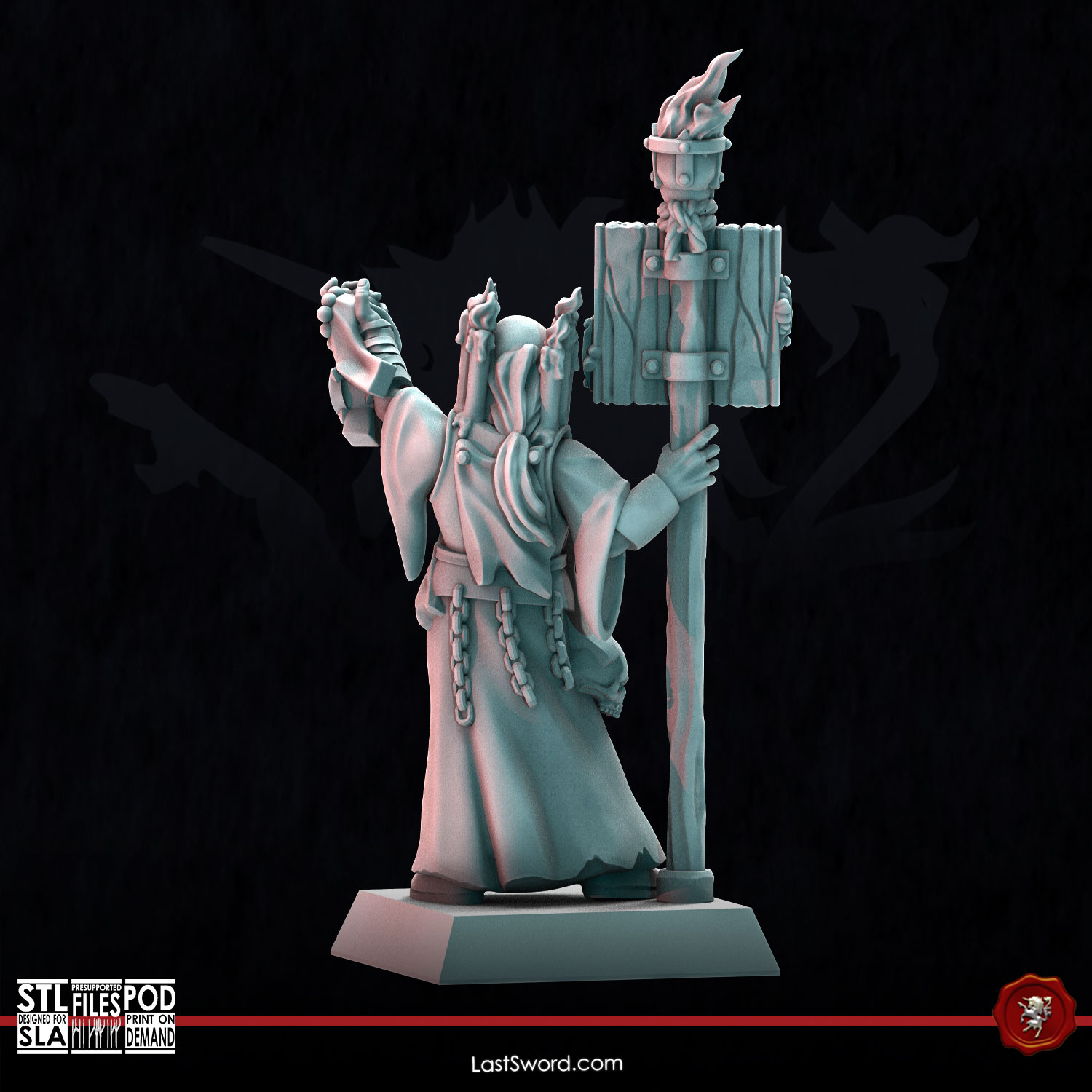 Flagellants Officer | Pre-Supported | 30mm High Kingdom by LastSword Miniatures - Image 3