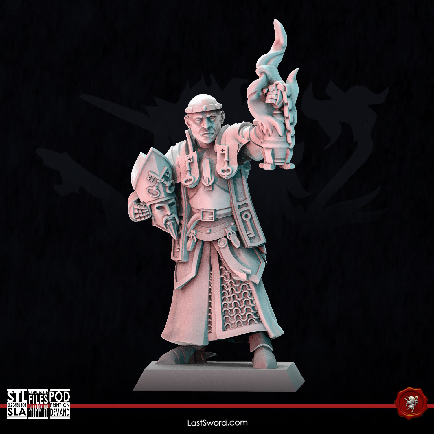 Arch Elector Bishop on foot | Pre-Supported | 30mm High Kingdom by LastSword Miniatures - Image 2