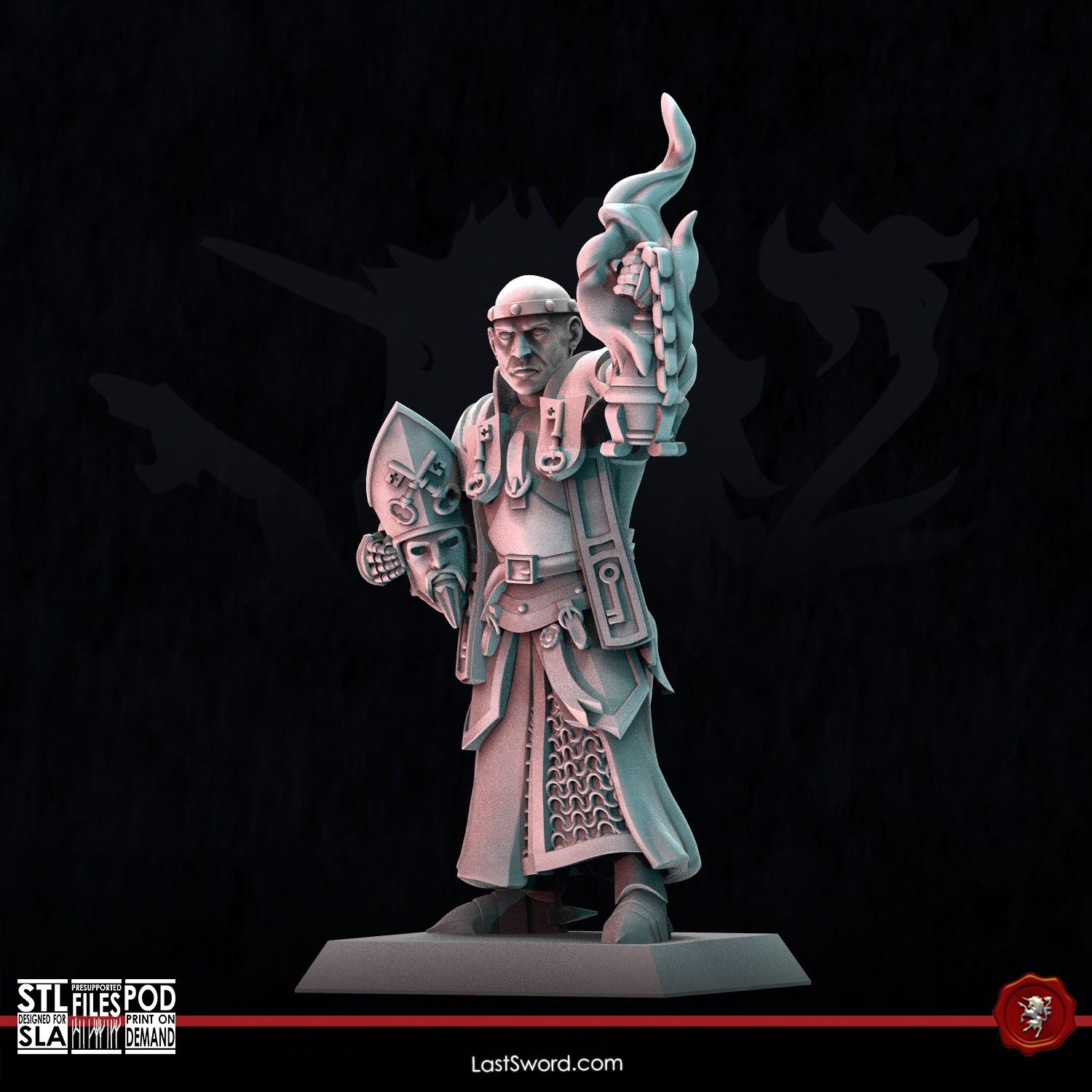 Arch Elector Bishop on foot | Pre-Supported | 30mm High Kingdom by LastSword Miniatures - Image 4