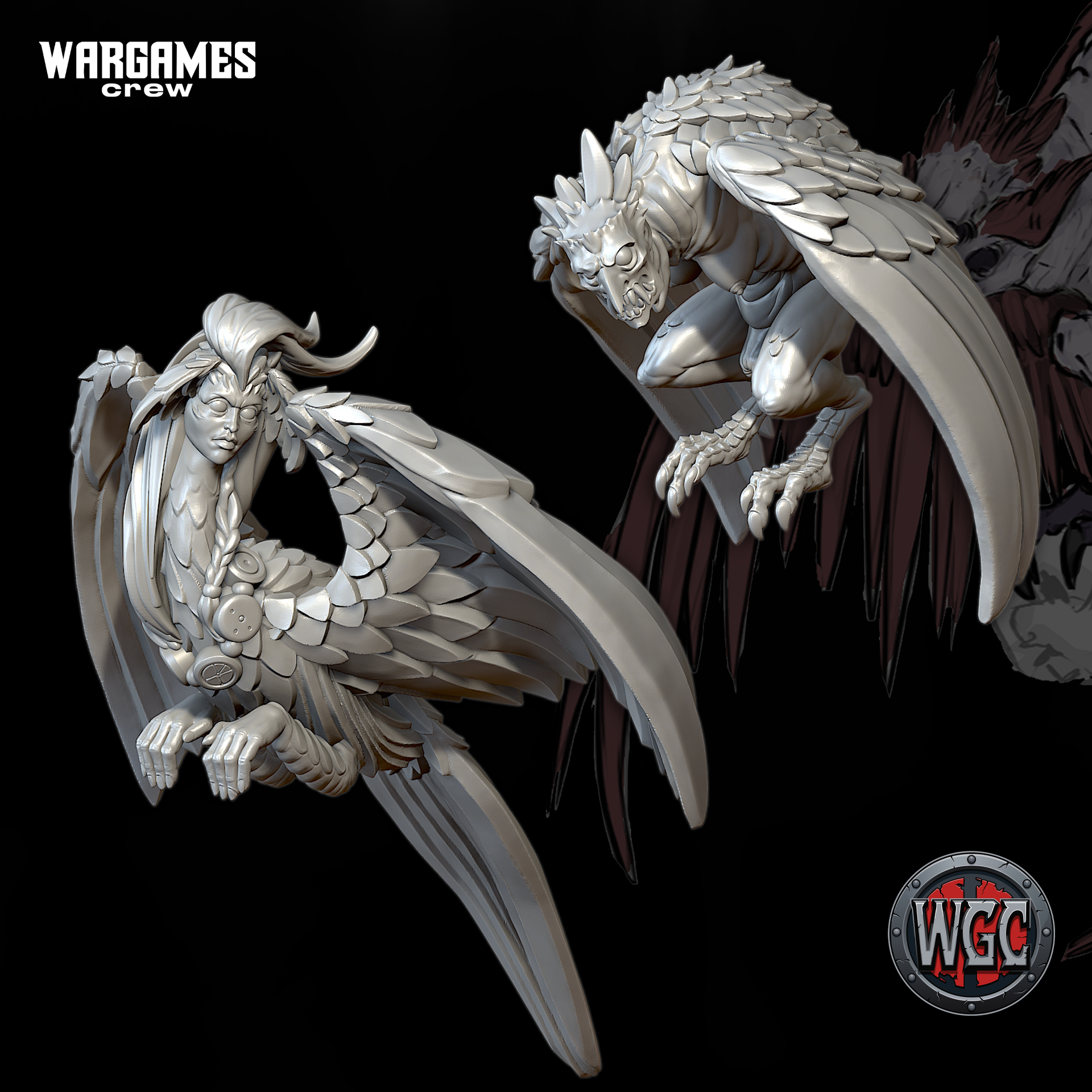 Minaret Birds (Harpies) by WargamesCrew, is a proxy for Takwin Homunculus, in Iron Sultanate.