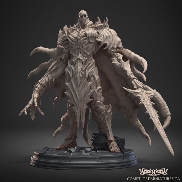The False Knight by Comet Lord Miniatures, is a proxy for Amalgam, Desecrated Saint, Gregori Gula, Hunter of the Left Hand Path, Lord of Tumors, Praetor, in Court of the Seven Headed Serpent, Cult of the Black Grail.