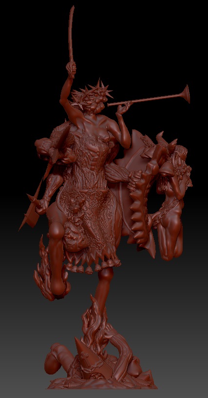 Trench Crusaders Fallen Saint by Mike Utsumi, is a proxy for Desecrated Saint, Praetor, Sorcerer, in Court of the Seven Headed Serpent.