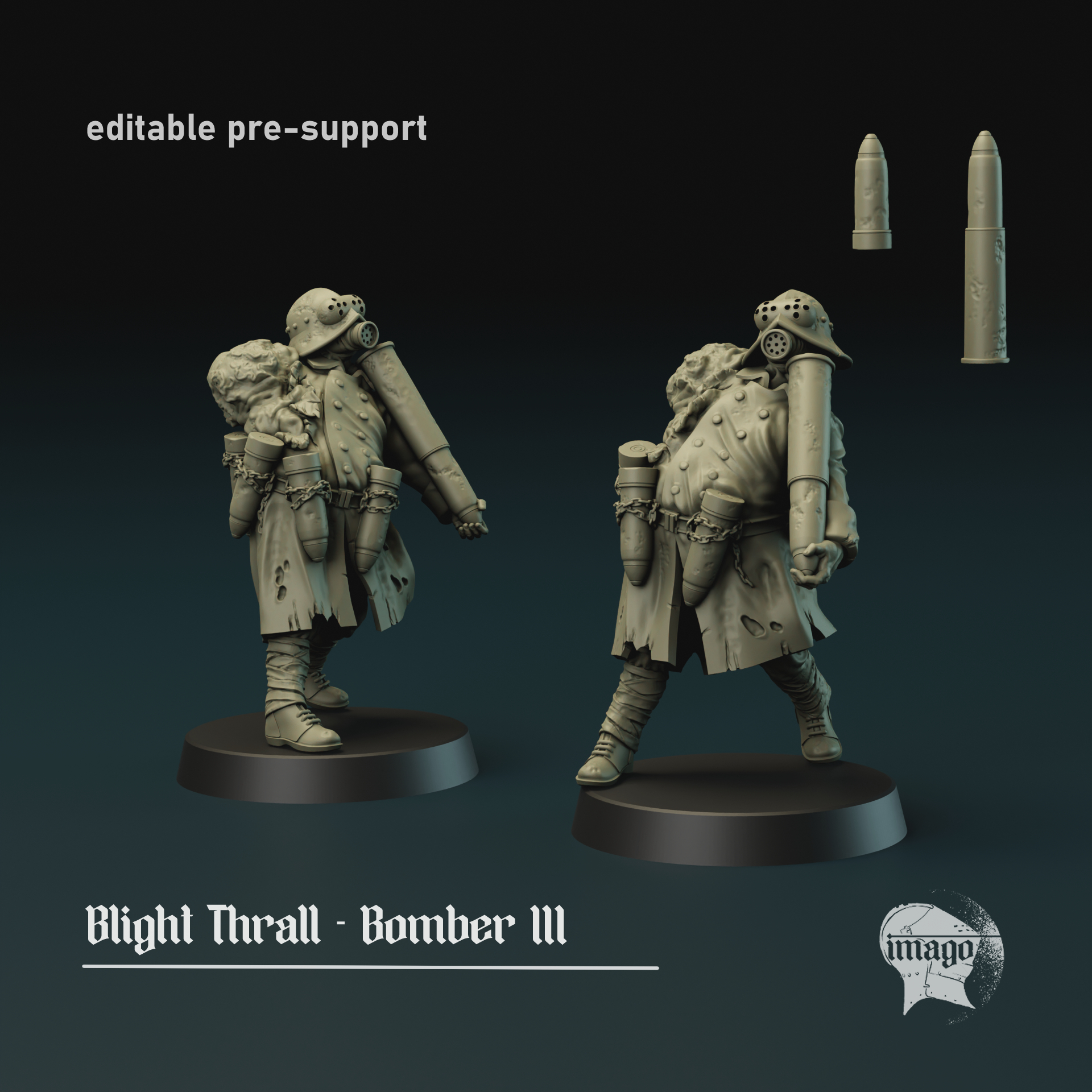 Blight Thrall - Bomber 3 by Imago Miniatures, is a proxy for Grail Thrall, in Cult of the Black Grail.