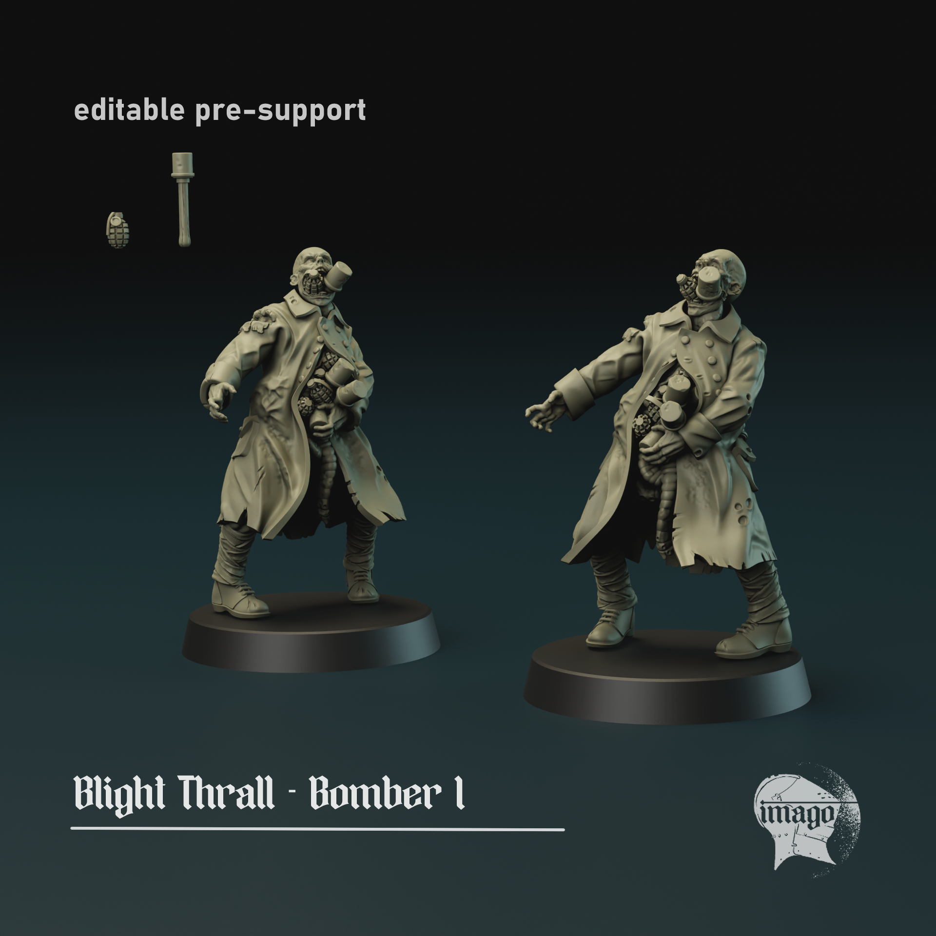 Blight Thrall - Bomber 1 by Imago Miniatures, is a proxy for Grail Thrall, in Cult of the Black Grail.