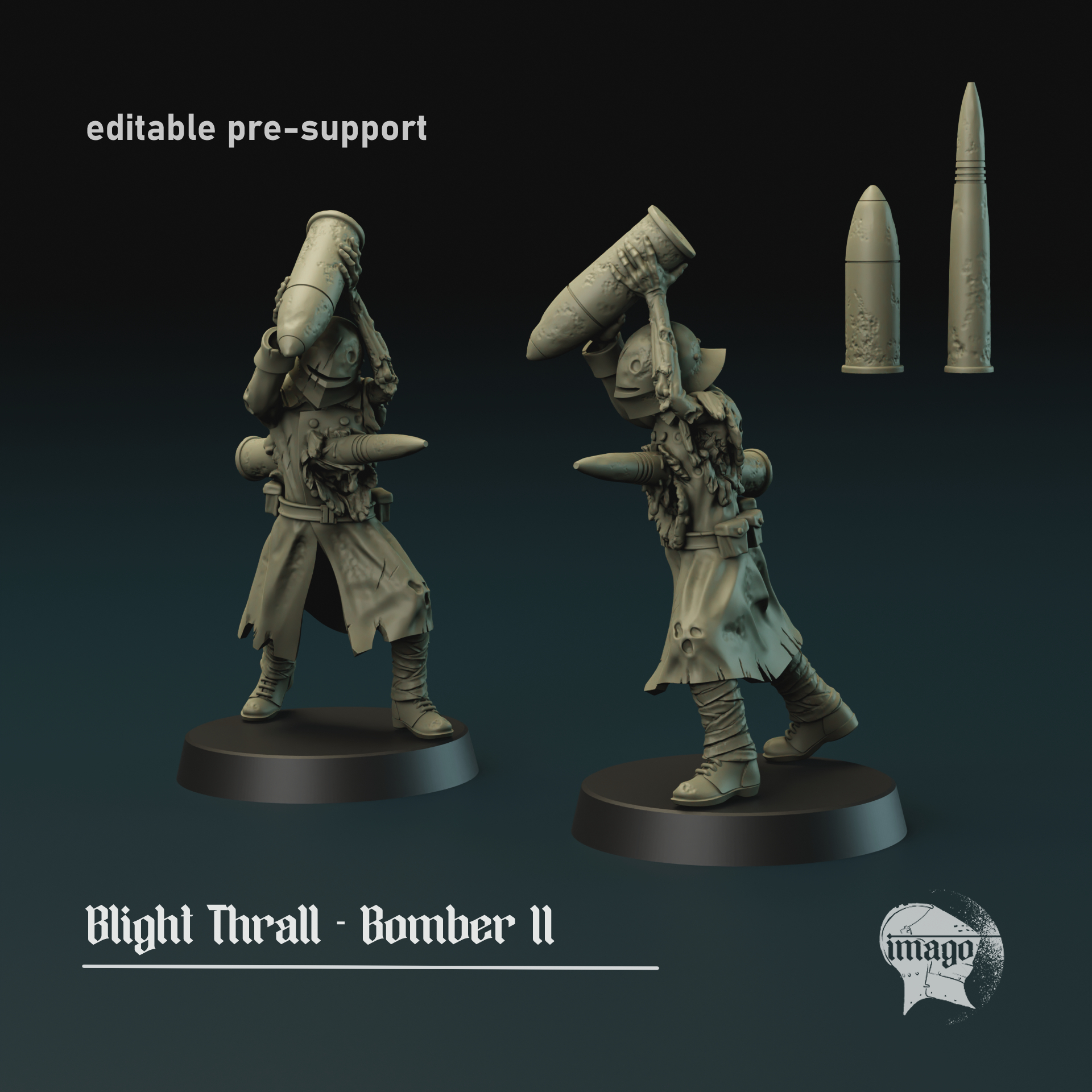 Blight Thrall - Bomber 2 by Imago Miniatures, is a proxy for Grail Thrall, in Cult of the Black Grail.