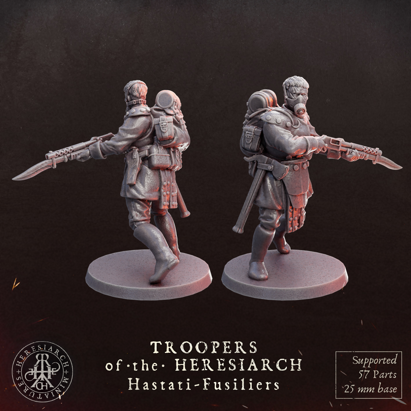 Hastati Fussiliers - Troopers of the Heresiarch by HeresiarchMiniatures, is a proxy for Heretic Trooper, in Heretic Legion.