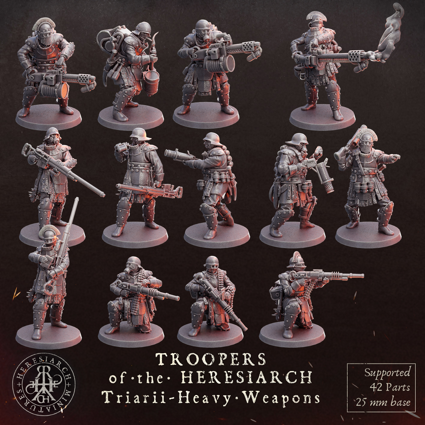Triarii  Heavy Weapons - Troopers of the Heresiarch by HeresiarchMiniatures, is a proxy for Heretic Trooper, in Heretic Legion.