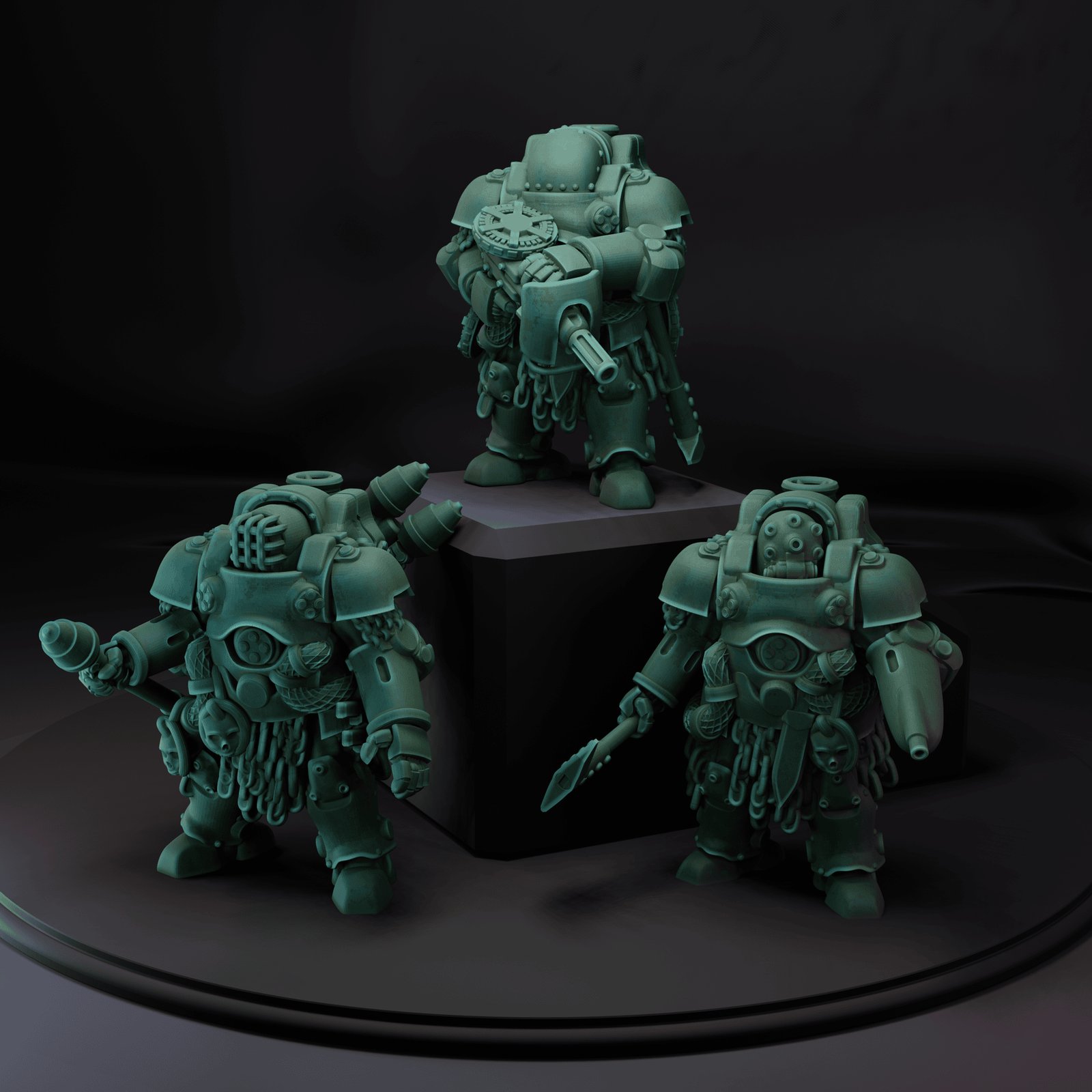 nautical raider power armour by CrimsonSteelMechworks, is a proxy for Anointed Heavy Infantry, in Heretic Legion.