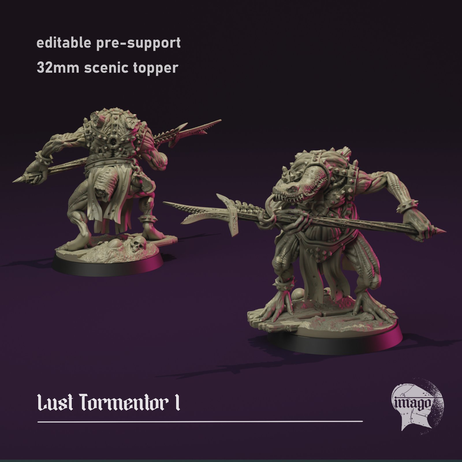Lust Tormentor 1 (pre-supported) by Imago Miniatures, is a proxy for Yoke Fiend, in Court of the Seven Headed Serpent.
