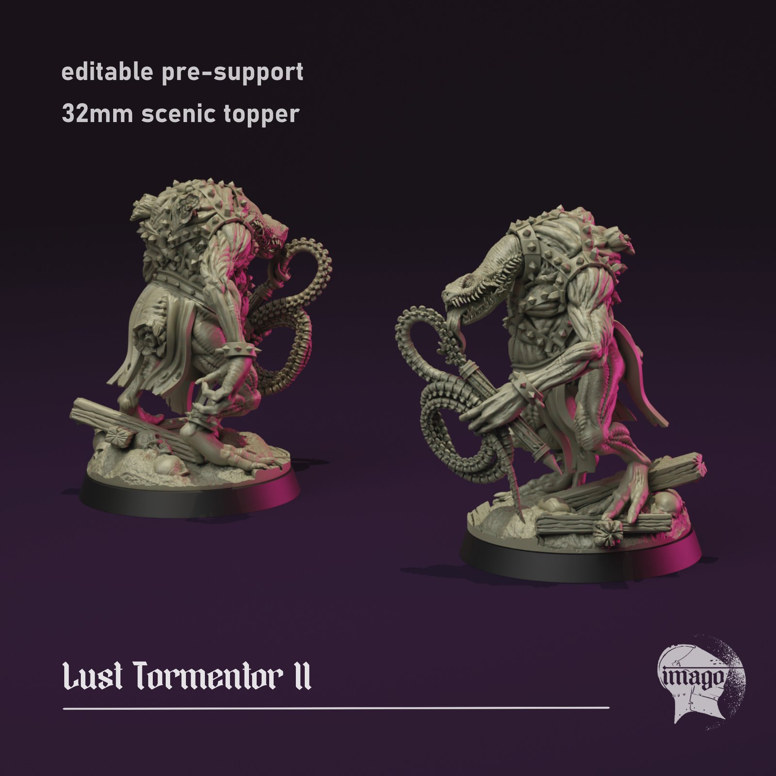 Lust Tormentor 2 (pre-supported) by Imago Miniatures, is a proxy for Yoke Fiend, in Court of the Seven Headed Serpent.
