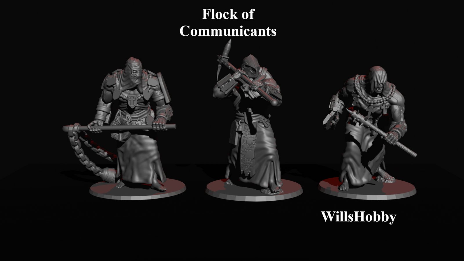 Flock of communicants by Wills Hobby, is a proxy for Communicant, in Trench Pilgrims.