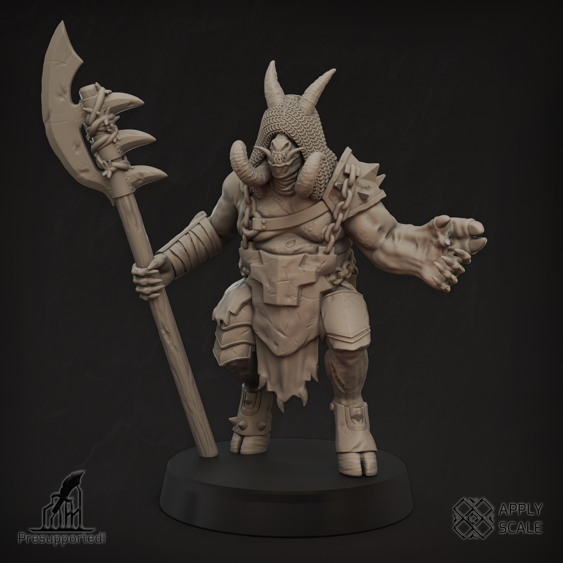 The Court - Yoke Fiend 3 Demon Warrior - Trench Crusade STL file for Yoke Fiend