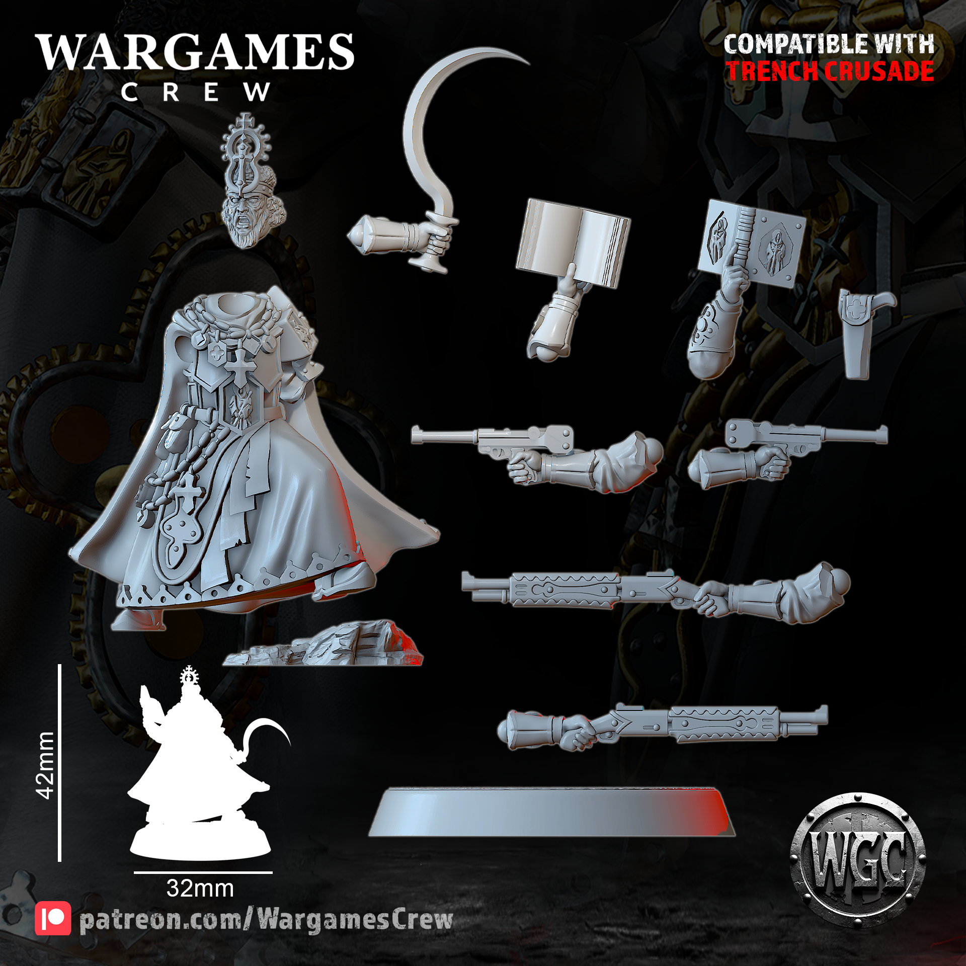 Chewa War-Priest - Trench Crusade STL file - Image 5