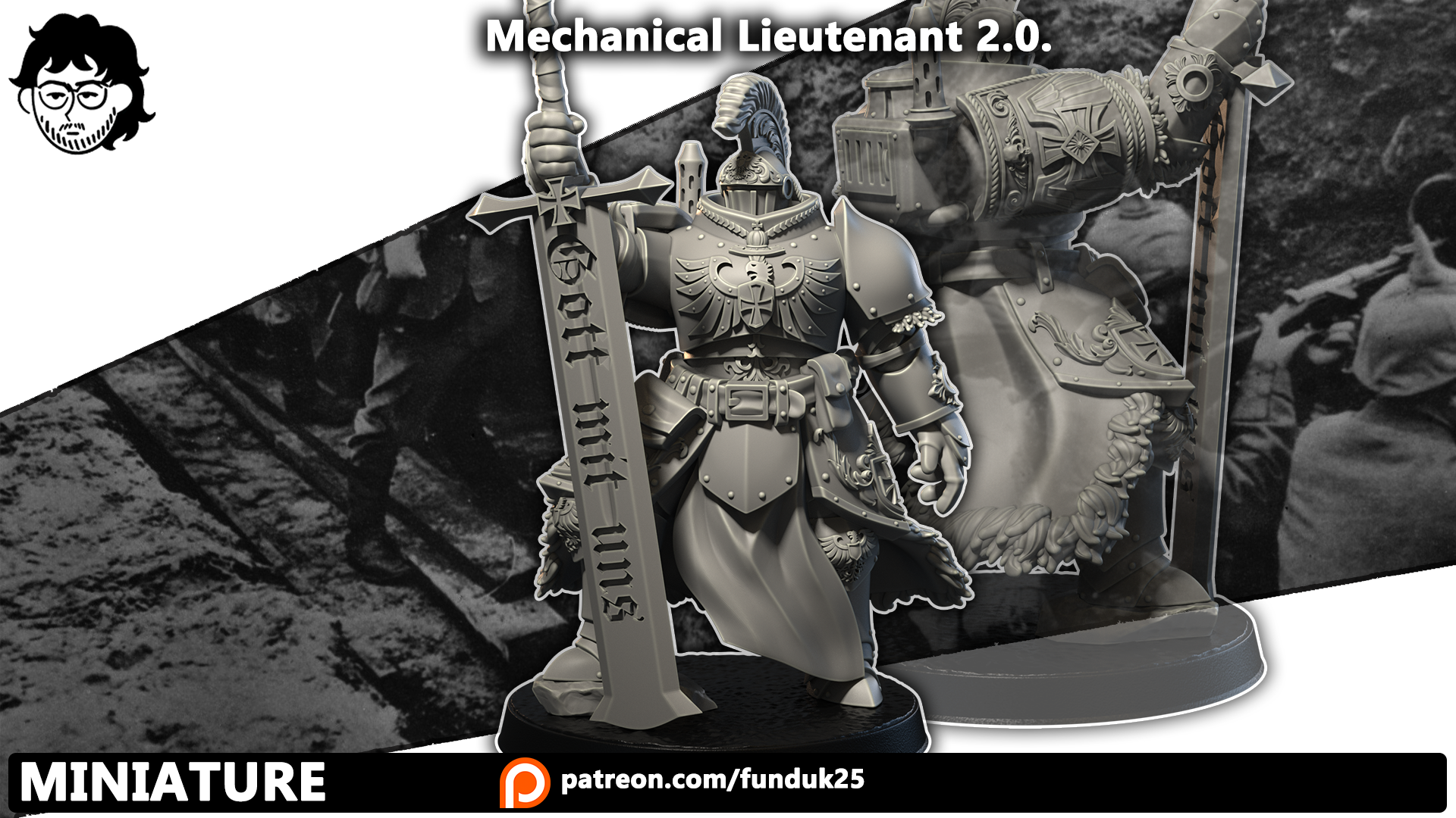 Mechanical Lieutenant 2.0. - Trench Crusade STL file - Image 2