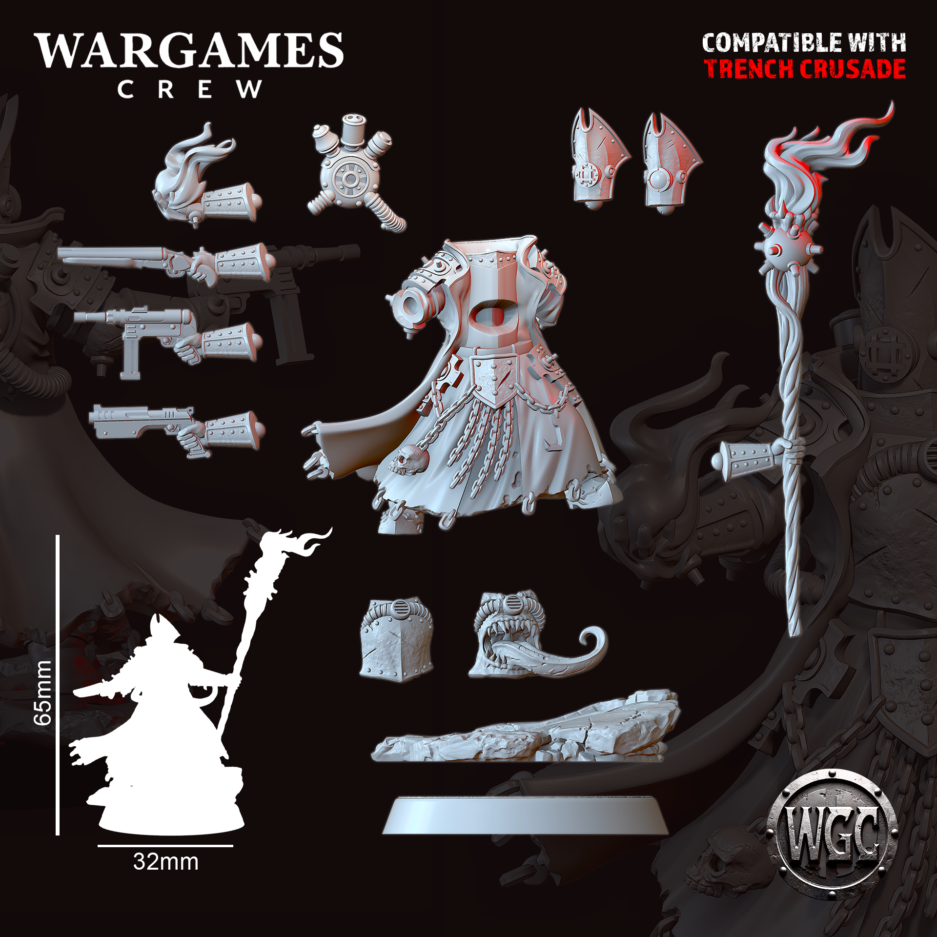 Heretic Abyssal Priest - Trench Crusade STL file - Image 4