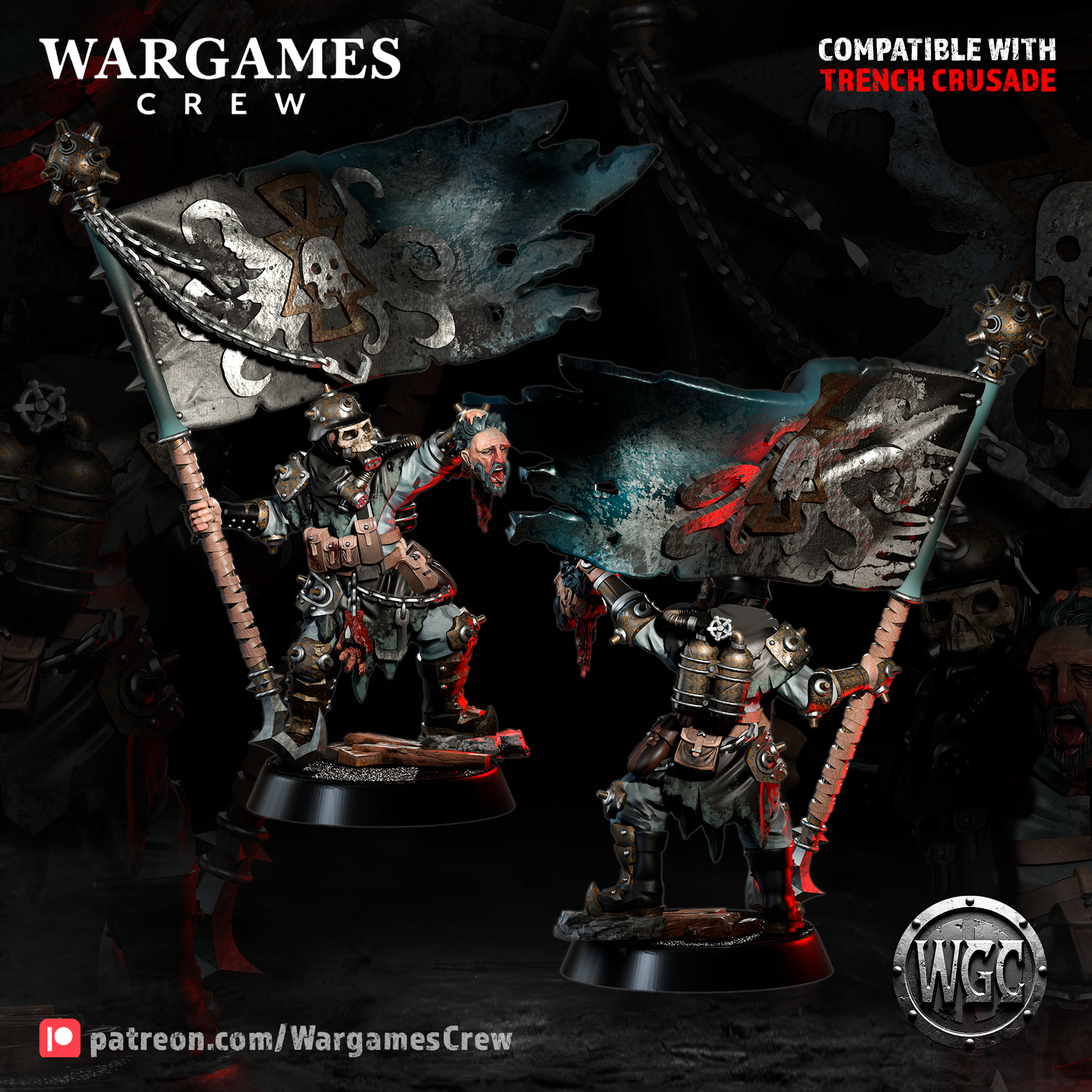 Hellwave Raiders Command - Trench Crusade STL file - Image 3