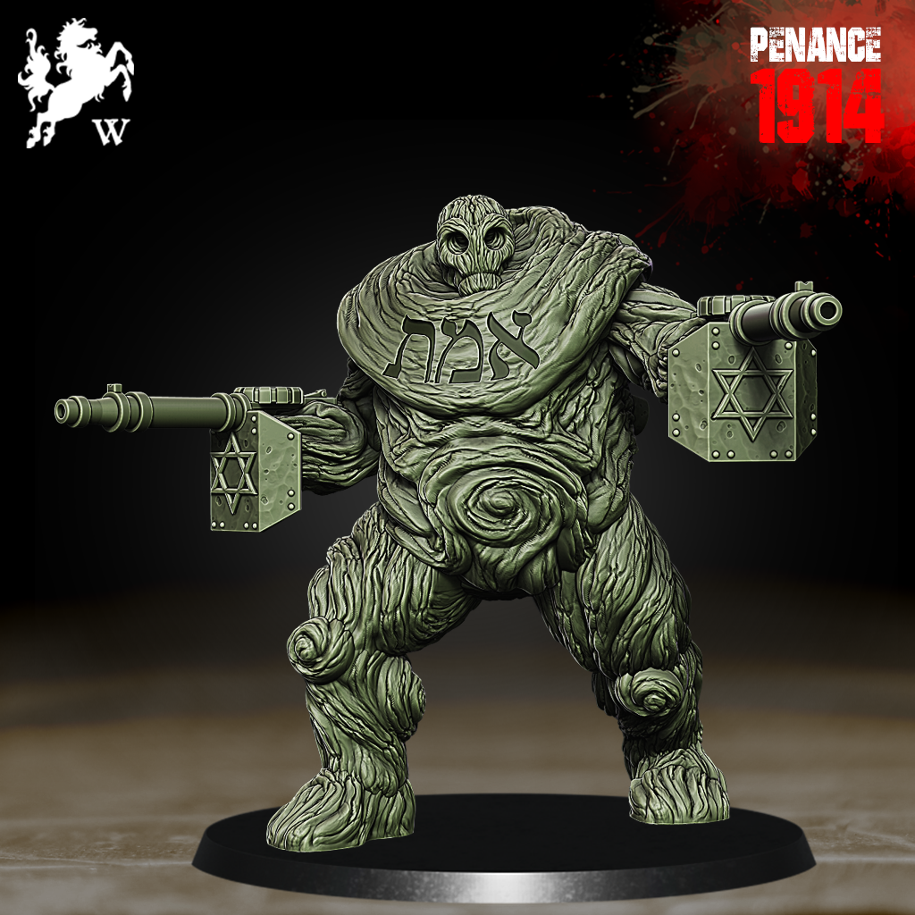 Mercenaries - Golem by Westfalia Miniatures, is a proxy for Sin Eater, in Court of the Seven Headed Serpent, Cult of the Black Grail, Heretic Legion.