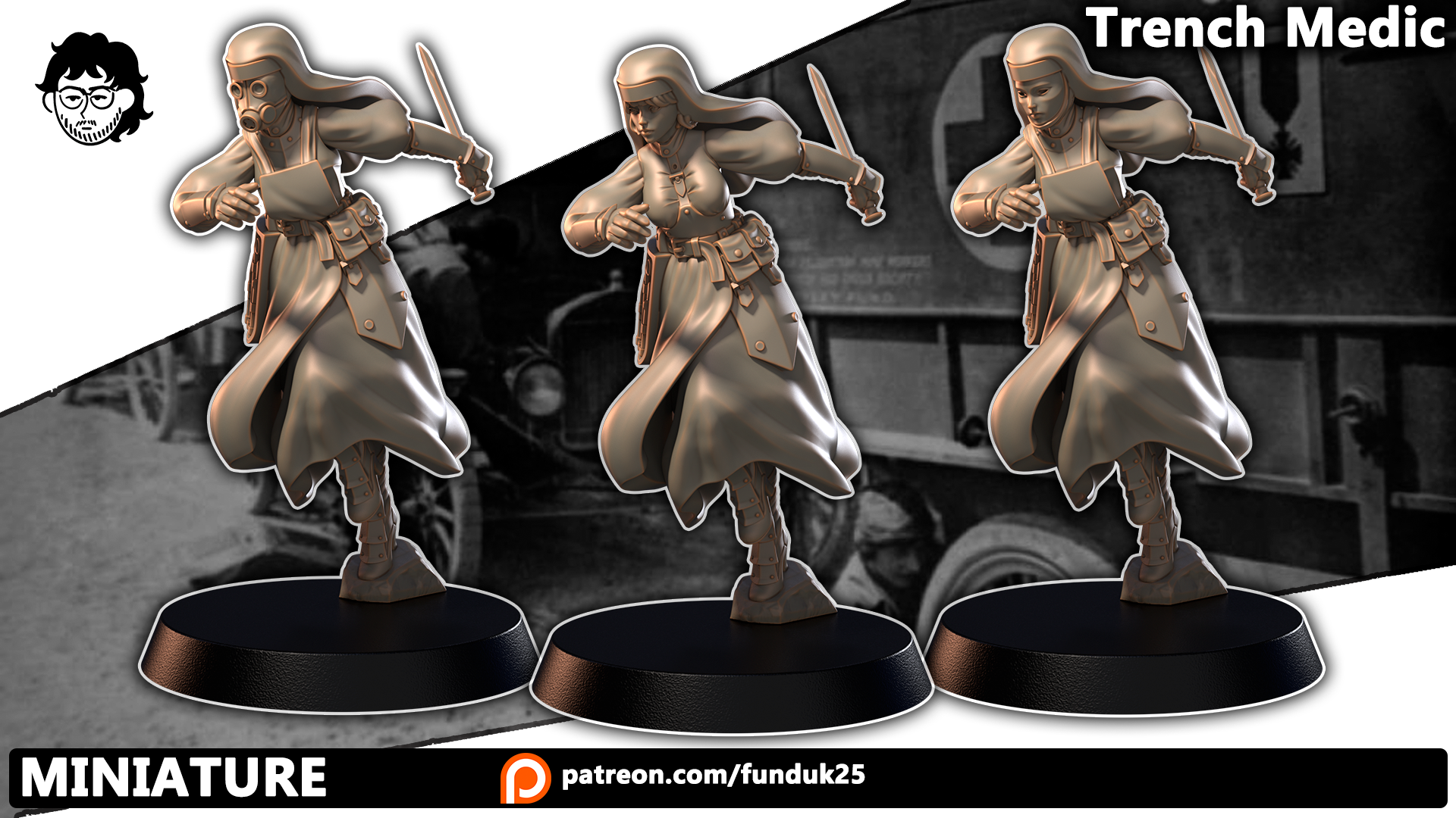 Trench Medic - Trench Crusade STL file - Image 3