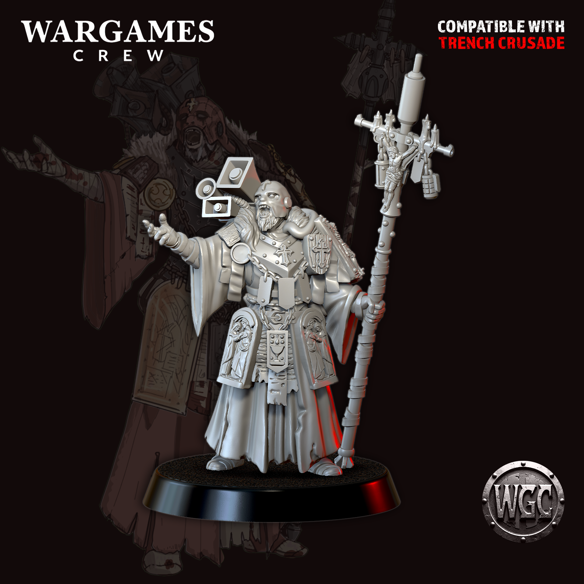 Herald of the Blighted March - Trench Crusade STL file for Heretic Priest, Heretic Priest of Mammon