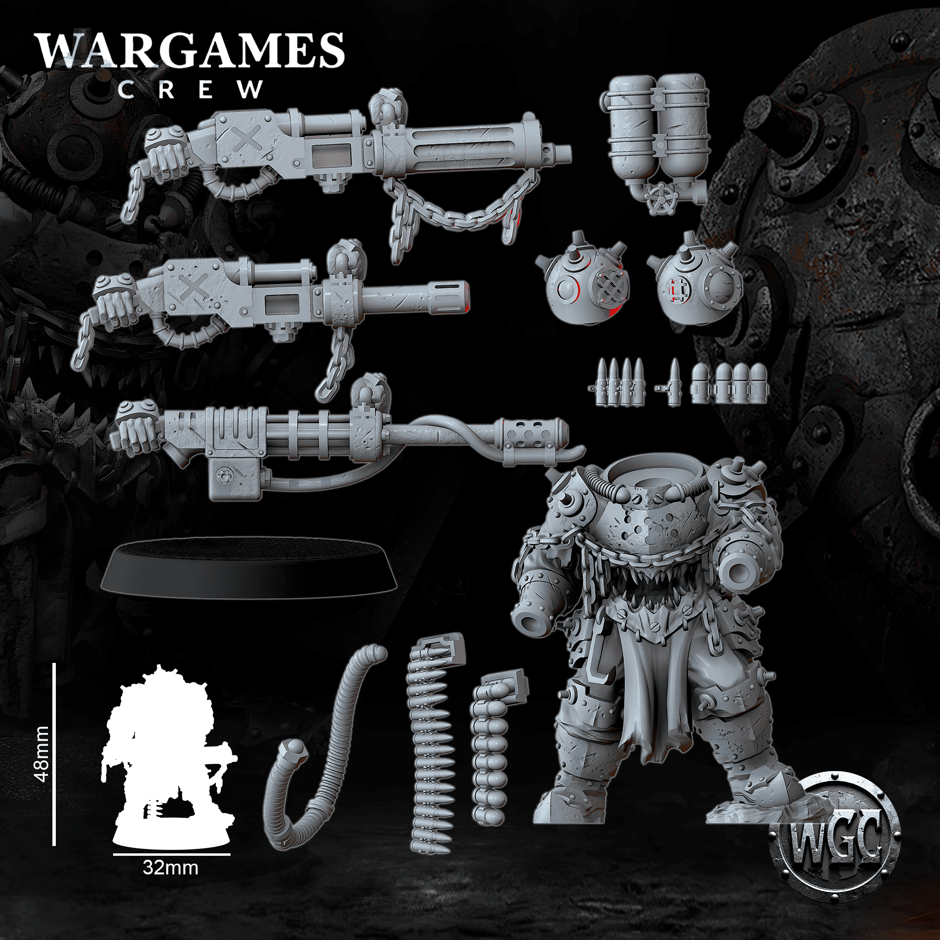 Abyssal Iron Gorger (shooting weapon) - Trench Crusade STL file - Image 8