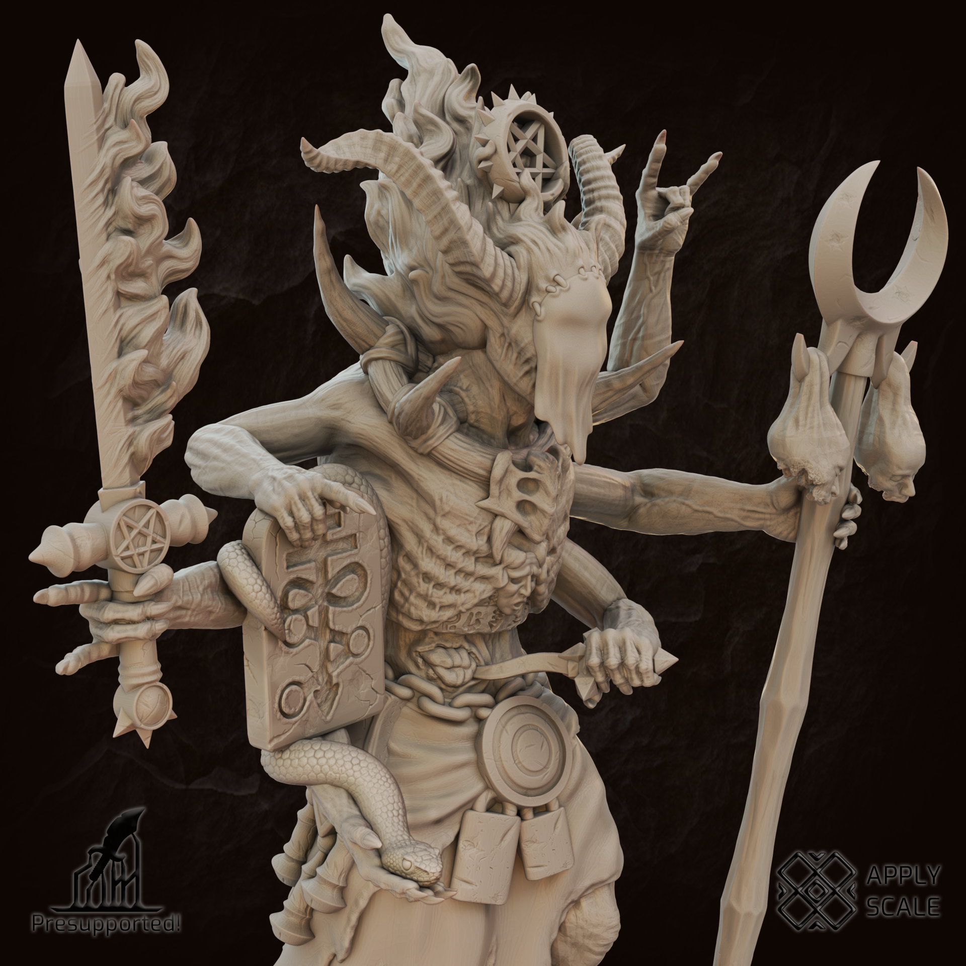 The Court - Sorcerer, Demon Mage - Trench Crusade STL file - Image 4