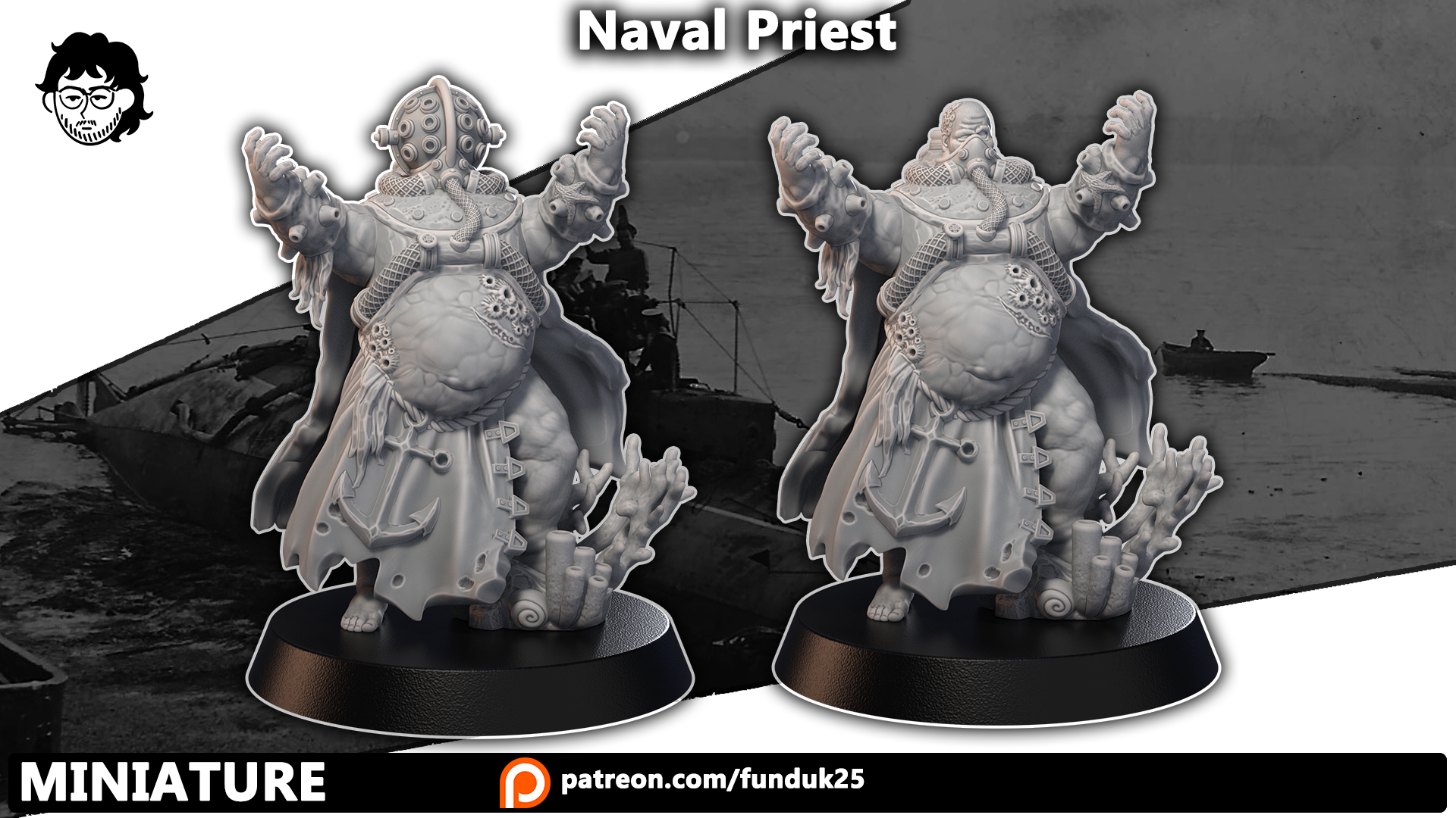 Naval Priest - Trench Crusade STL file - Image 2