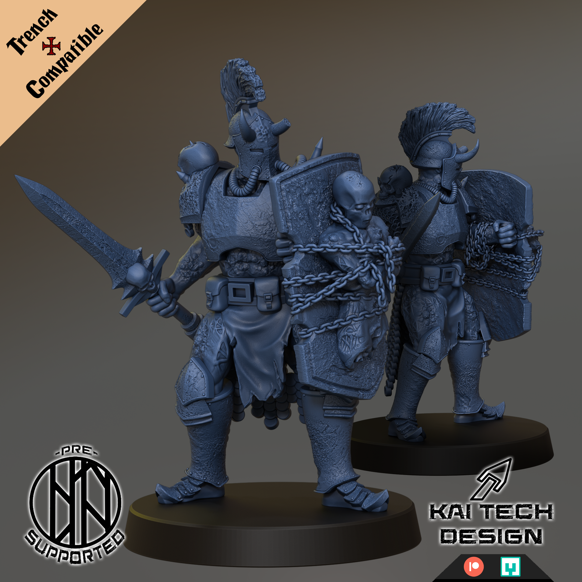 Heretics - Anointed Sword and Shield - Trench Crusade STL file for Anointed Heavy Infantry