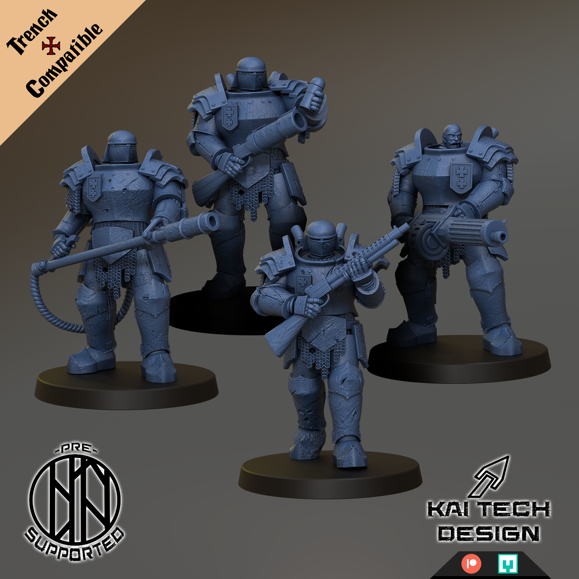 Antioch - Mech Infantry - Trench Crusade STL file for Mechanised Heavy Infantry