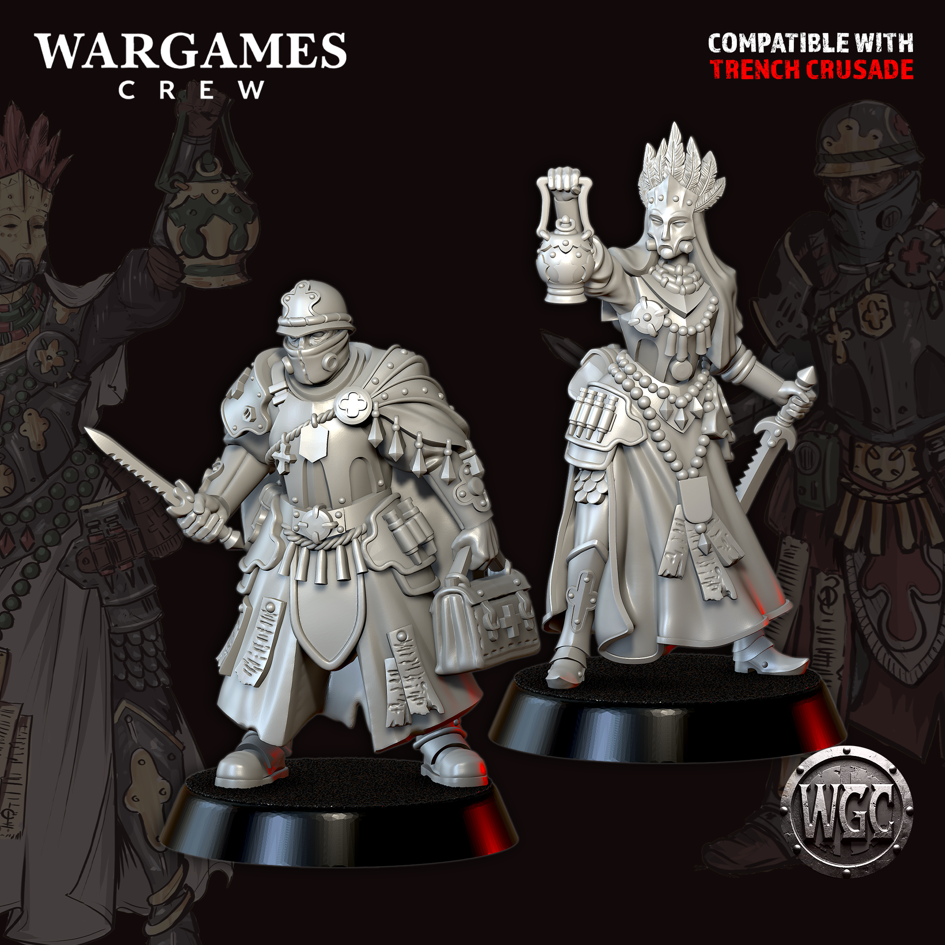 Abissinian Medics - Trench Crusade STL file for Combat Medic