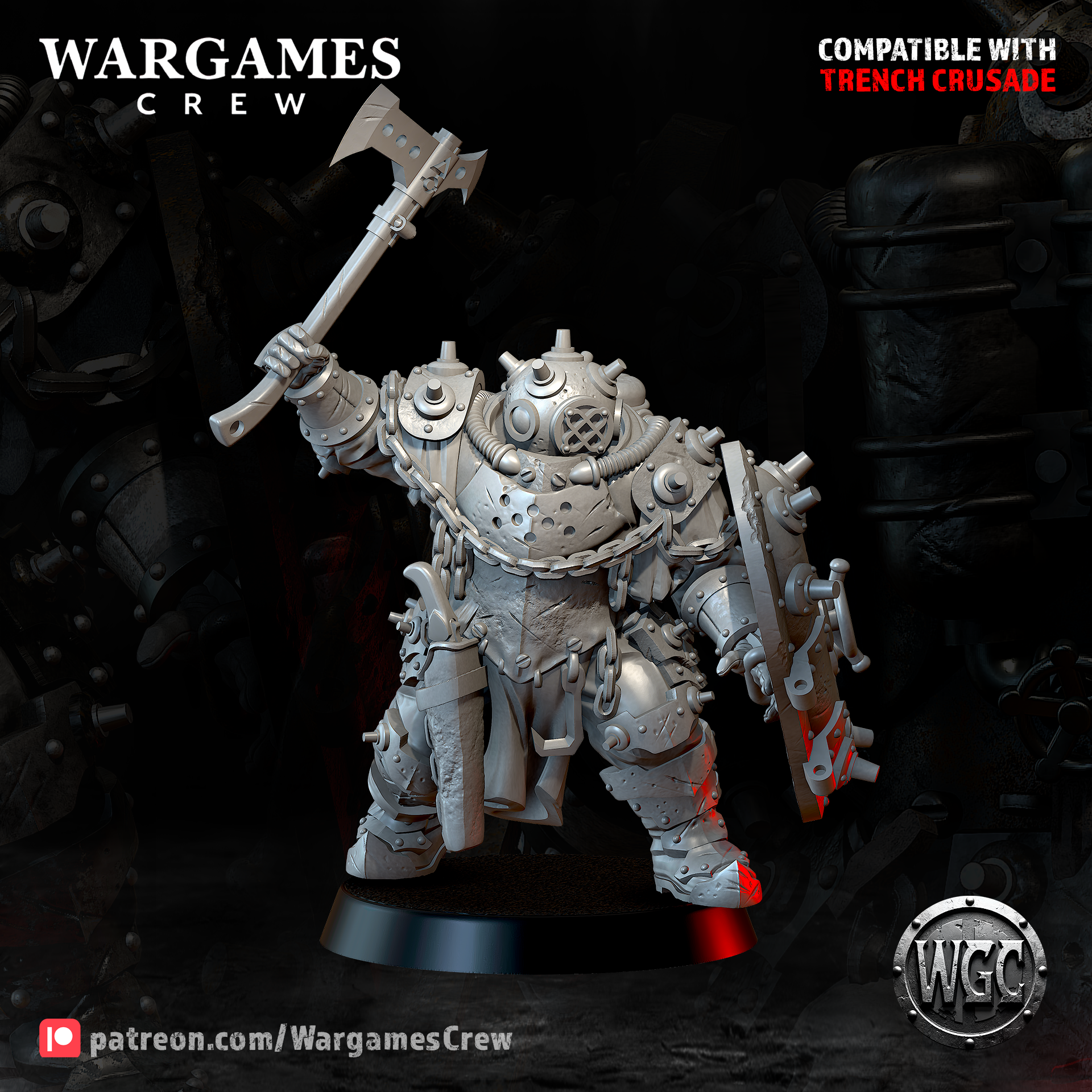Abyssal Iron Gorger (HTH weapon) toothless - Trench Crusade STL file - Image 3